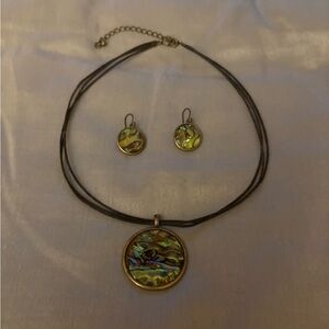 Charming Charlie Iridescent Necklace and Earring Set